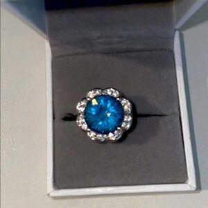 New 5 carat zirconia Diamond Pt950 plated ring